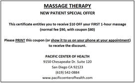 First-time Massage coupon